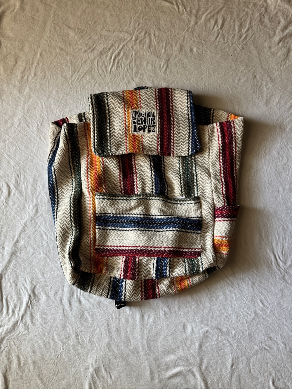 Original Senor Lopez Baja Unisex Backpack Recycled Fabric Multicolor Beach Skate